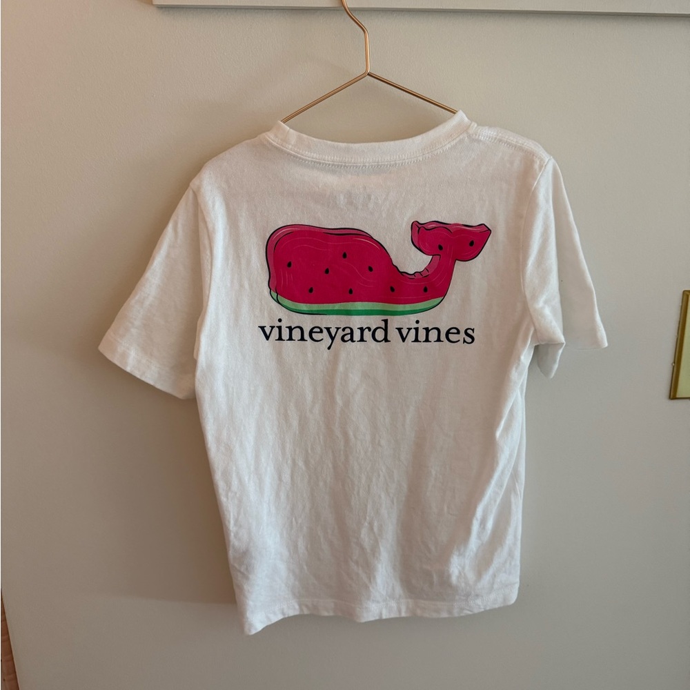 Vineyard Vines Boys White Tee with Watermelon Whale